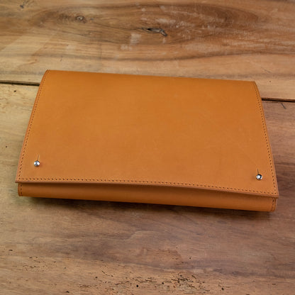 Pochette 3 montres veau sellier naturel