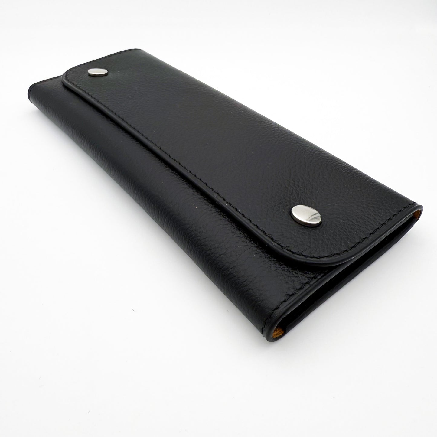 Pochette souple 2 montres cuir grainé noir