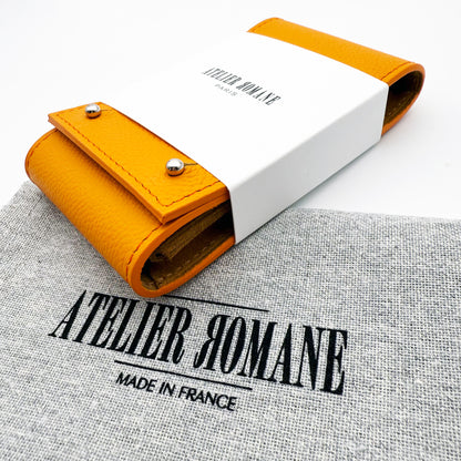 Etui une montre veau grainé orange