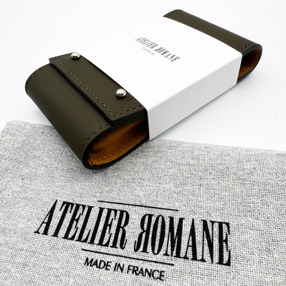 Etui une montre veau grainé kaki